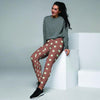 Brown And White Polka Dot Women's Joggers-grizzshop