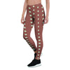 Brown And White Polka Dot Women's Leggings-grizzshop