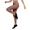 Brown And White Polka Dot Women's Leggings-grizzshop