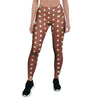 Brown And White Polka Dot Women's Leggings-grizzshop