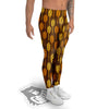 Brown And Yellow Wheat Print Pattern Men's Leggings-grizzshop