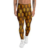 Brown And Yellow Wheat Print Pattern Men's Leggings-grizzshop