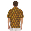 Brown And Yellow Wheat Print Pattern Men's Short Sleeve Shirts-grizzshop