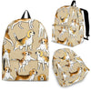 Brown Beagle Paw Pattern Print Backpack-grizzshop