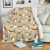 Brown Beagle Paw Pattern Print Blanket-grizzshop