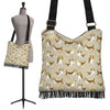 Brown Beagle Paw Pattern Print Crossbody Bags-grizzshop