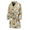 Brown Beagle Paw Pattern Print Men Long Robe-grizzshop