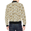 Brown Beagle Paw Pattern Print Men's Bomber Jacket-grizzshop