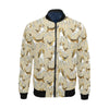 Brown Beagle Paw Pattern Print Men's Bomber Jacket-grizzshop