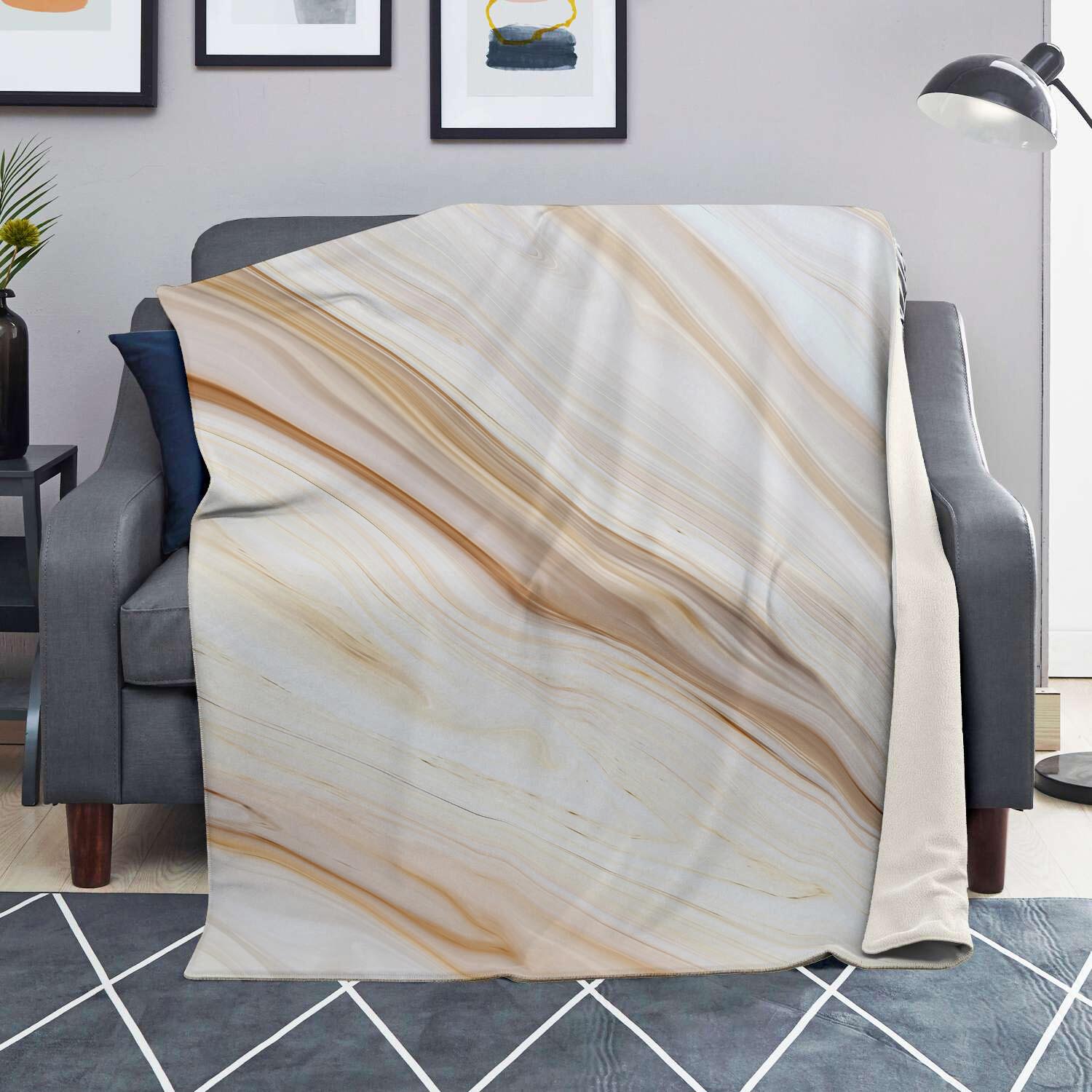 Brown Beige Marble Blanket-grizzshop