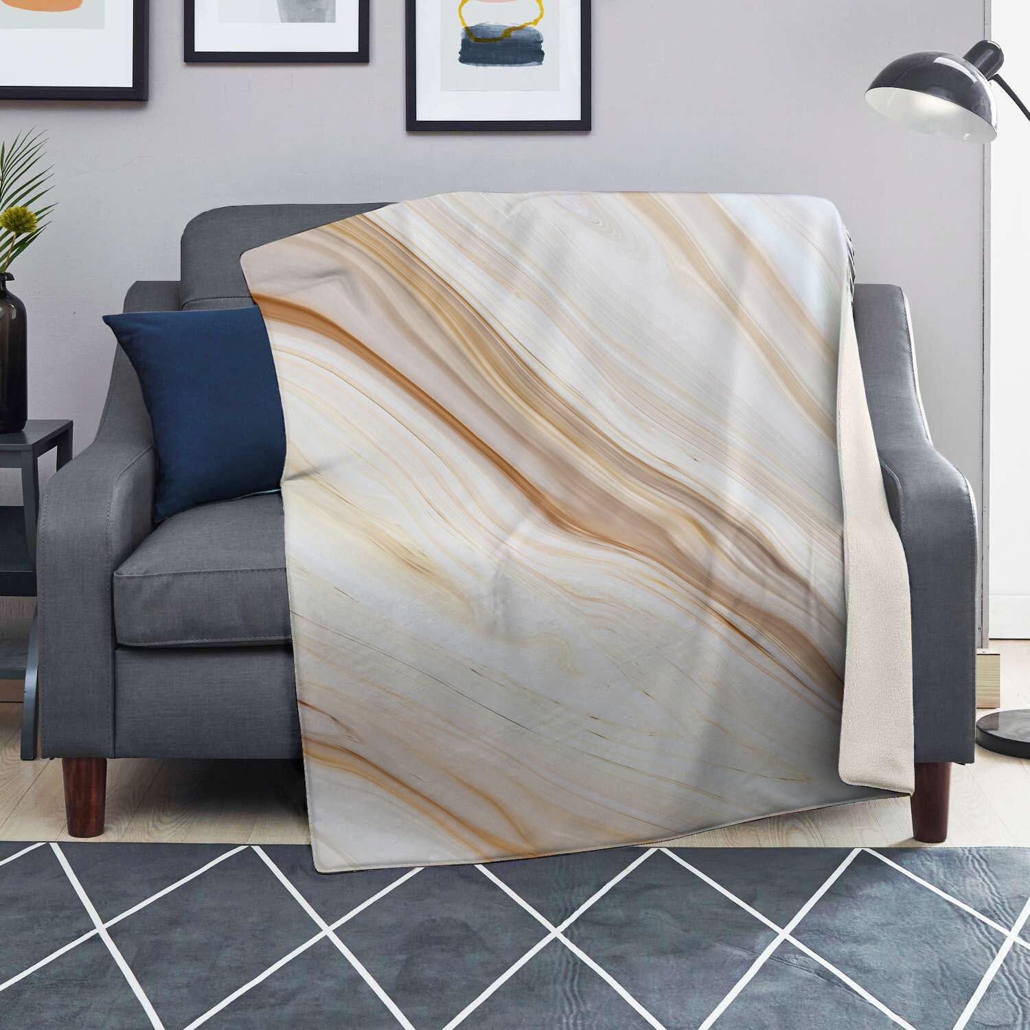 Brown Beige Marble Blanket-grizzshop