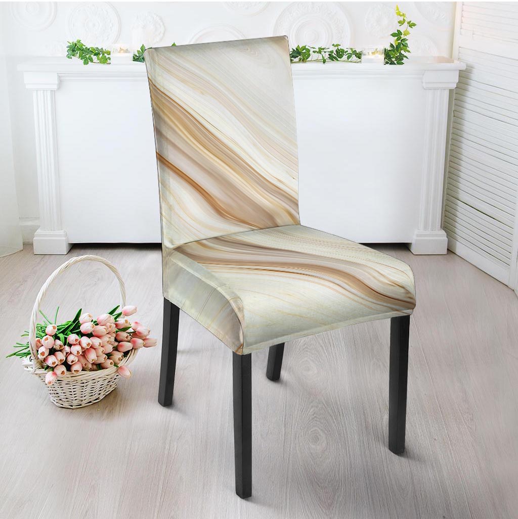 Brown Beige Marble Chair Cover-grizzshop