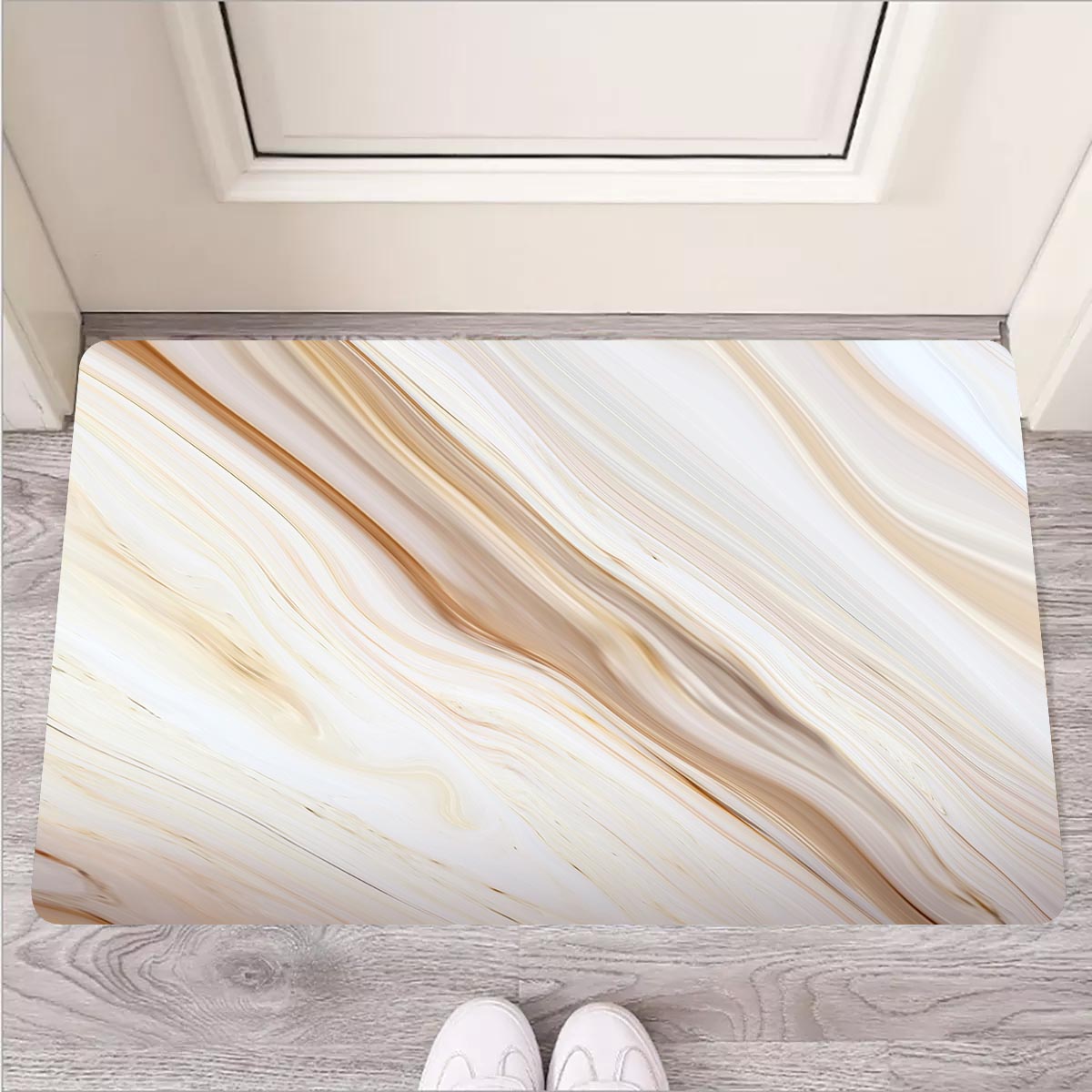 Brown Beige Marble Door Mat-grizzshop