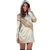 Brown Beige Marble Hoodie Dress-grizzshop