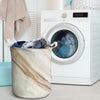 Brown Beige Marble Laundry Basket-grizzshop