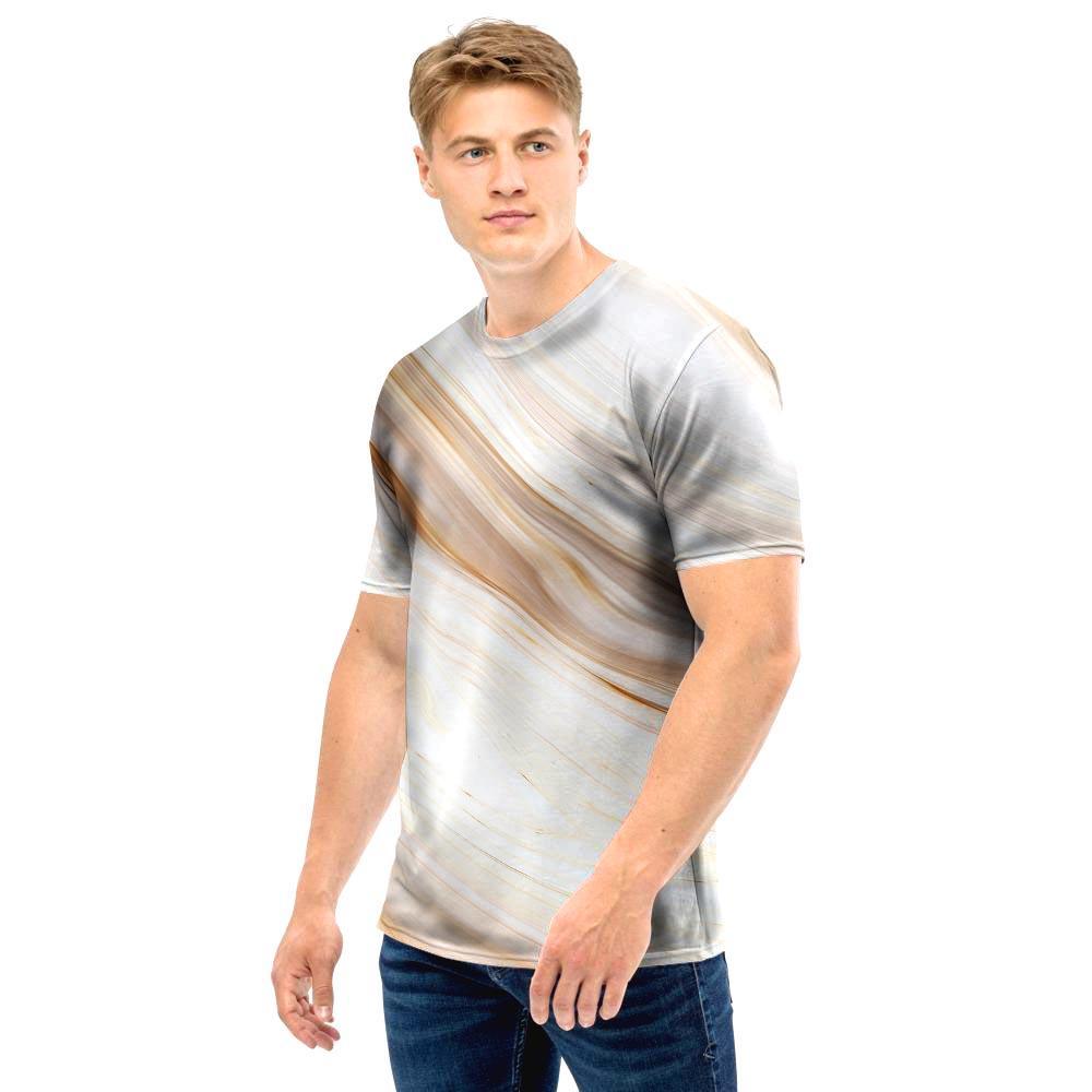 Brown Beige Marble Men T Shirt-grizzshop