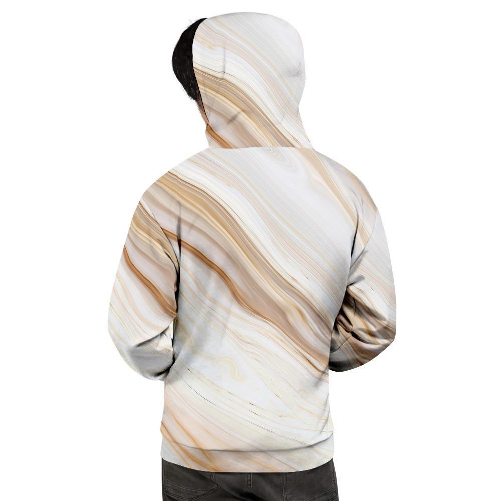 Brown Beige Marble Men's Hoodie-grizzshop