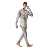 Brown Beige Marble Men's Pajamas-grizzshop