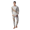 Brown Beige Marble Men's Pajamas-grizzshop