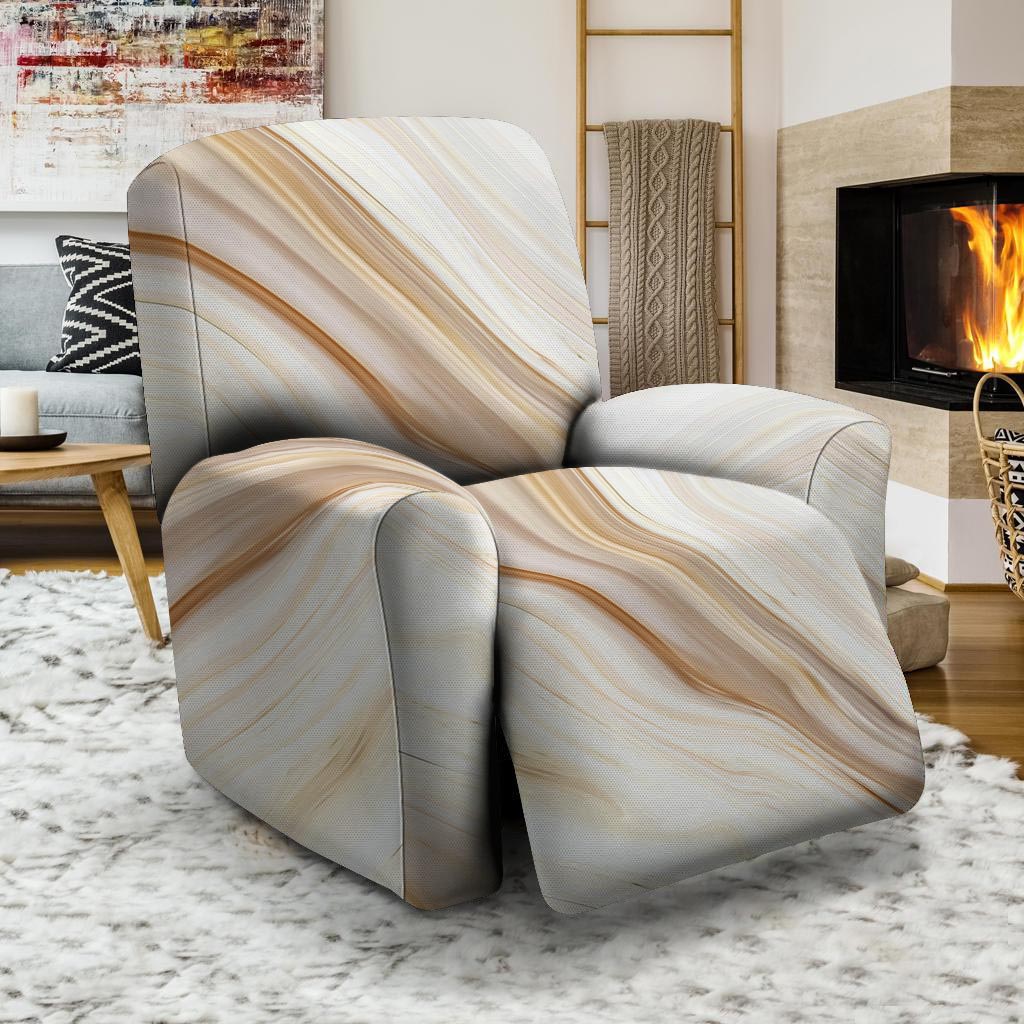 Brown Beige Marble Recliner Cover-grizzshop