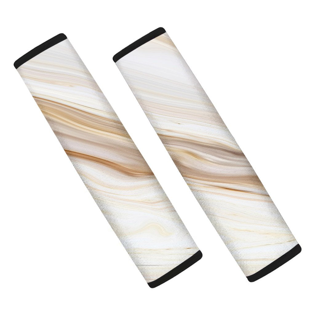 Brown Beige Marble Seat Belt Cover-grizzshop