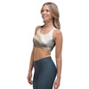 Brown Beige Marble Sports Bra-grizzshop