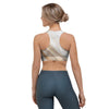 Brown Beige Marble Sports Bra-grizzshop