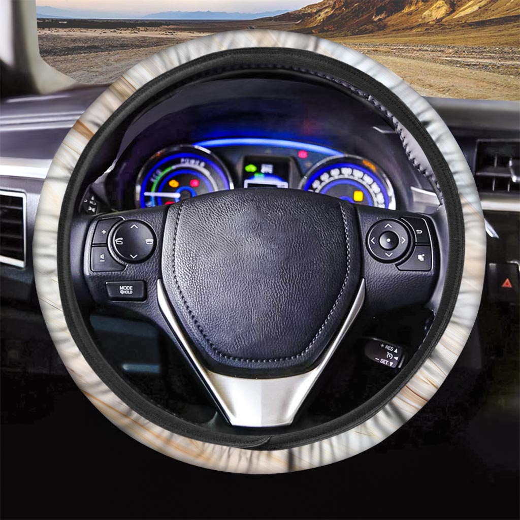 Brown Beige Marble Steering Wheel Cover-grizzshop