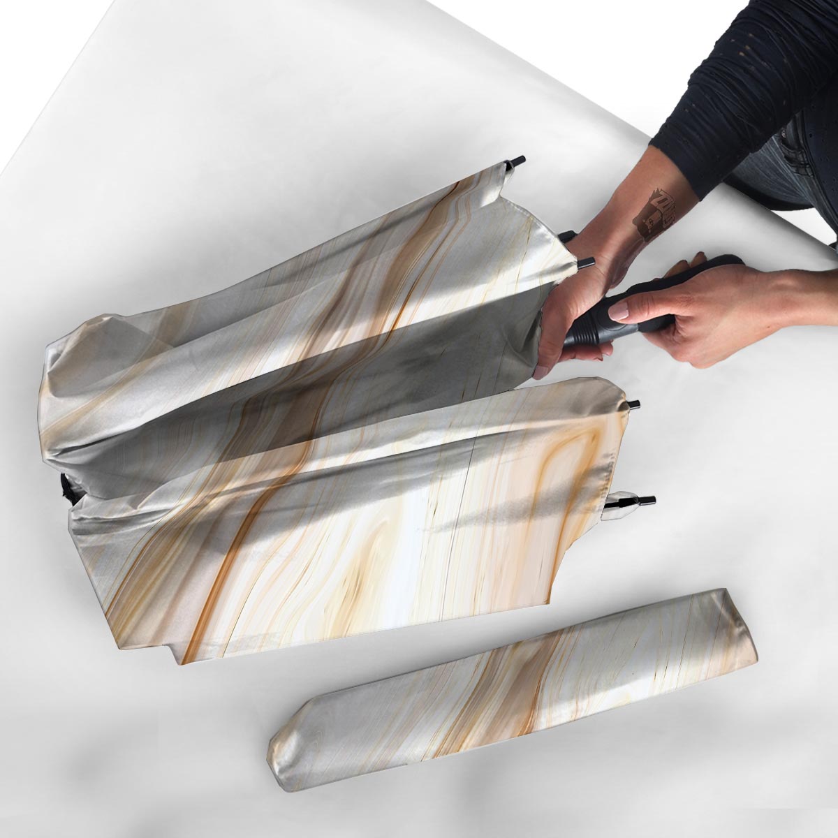 Brown Beige Marble Umbrella-grizzshop