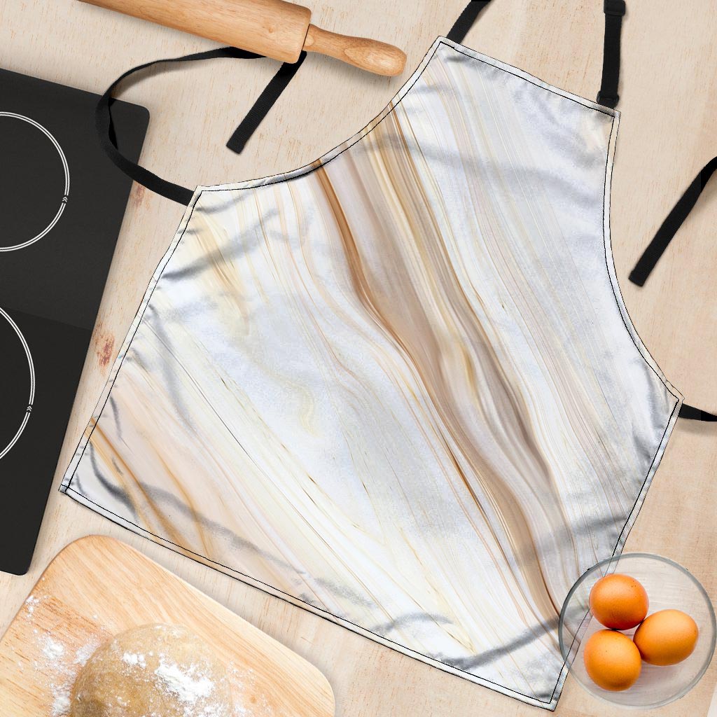 Brown Beige Marble Women's Apron-grizzshop