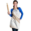 Brown Beige Marble Women's Apron-grizzshop