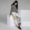 Brown Beige Marble Women's Joggers-grizzshop