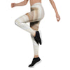 Brown Beige Marble Women's Leggings-grizzshop