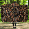 Brown Boho Peacock Dream Catcher Feather Hooded Blanket-grizzshop