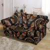 Brown Boho Peacock Dream Catcher Feather Loveseat Cover-grizzshop