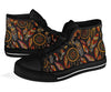 Brown Boho Peacock Dream Catcher Feather Men Women's High Top Shoes-grizzshop