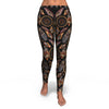 Brown Boho Peacock Dream Catcher Feather Pattern Print Pattern Women Leggings-grizzshop