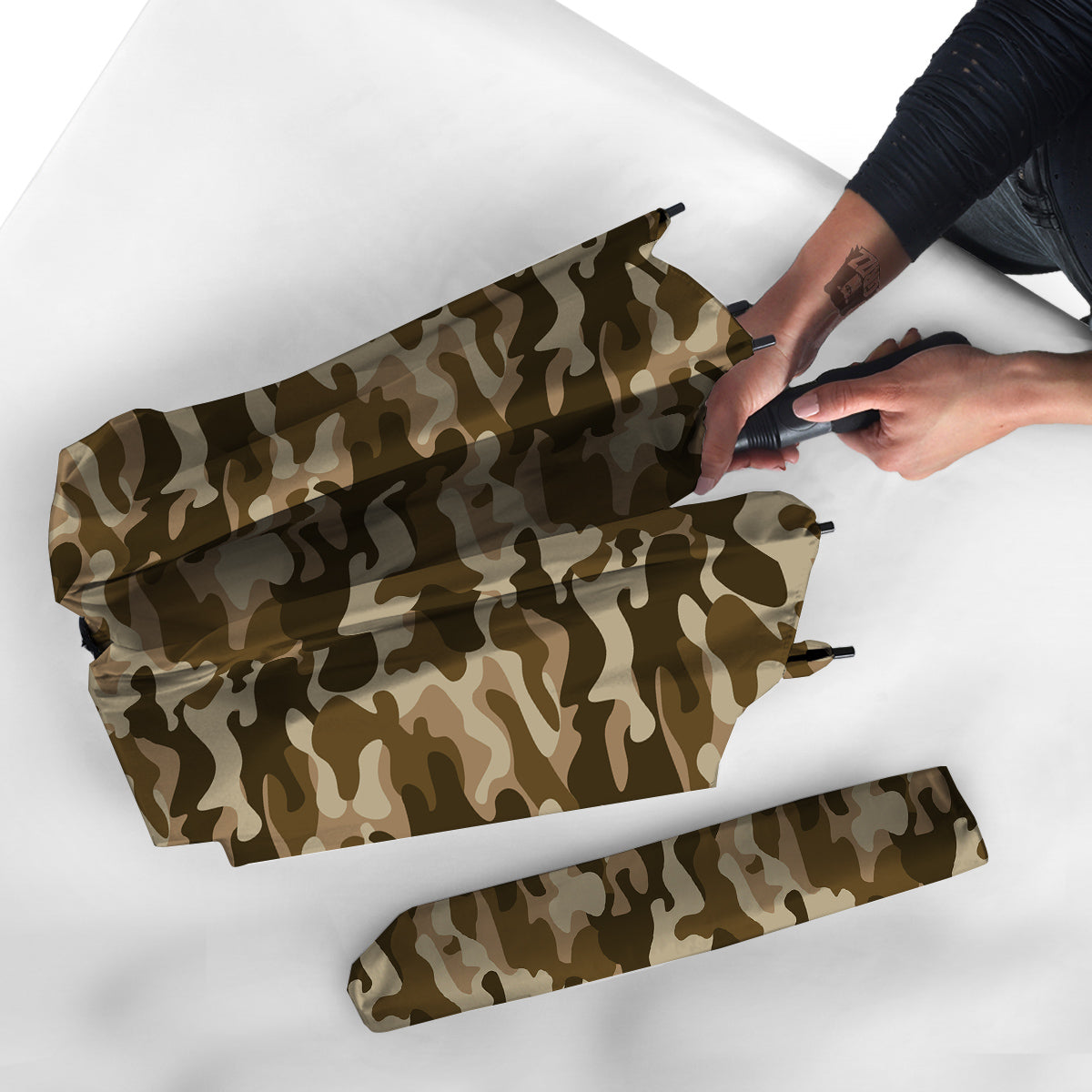 Brown Camo And Camouflage Print Umbrella-grizzshop