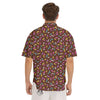 Brown Candy Sprinkles Sweet Print Pattern Men's Short Sleeve Shirts-grizzshop