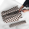 Brown Checkered Flag Print Umbrella-grizzshop