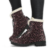 Brown Cheetah Leopard Pattern Print Comfy Winter Boots-grizzshop