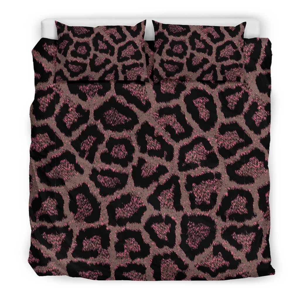 Brown Cheetah Leopard Pattern Print Duvet Cover Bedding Set-grizzshop