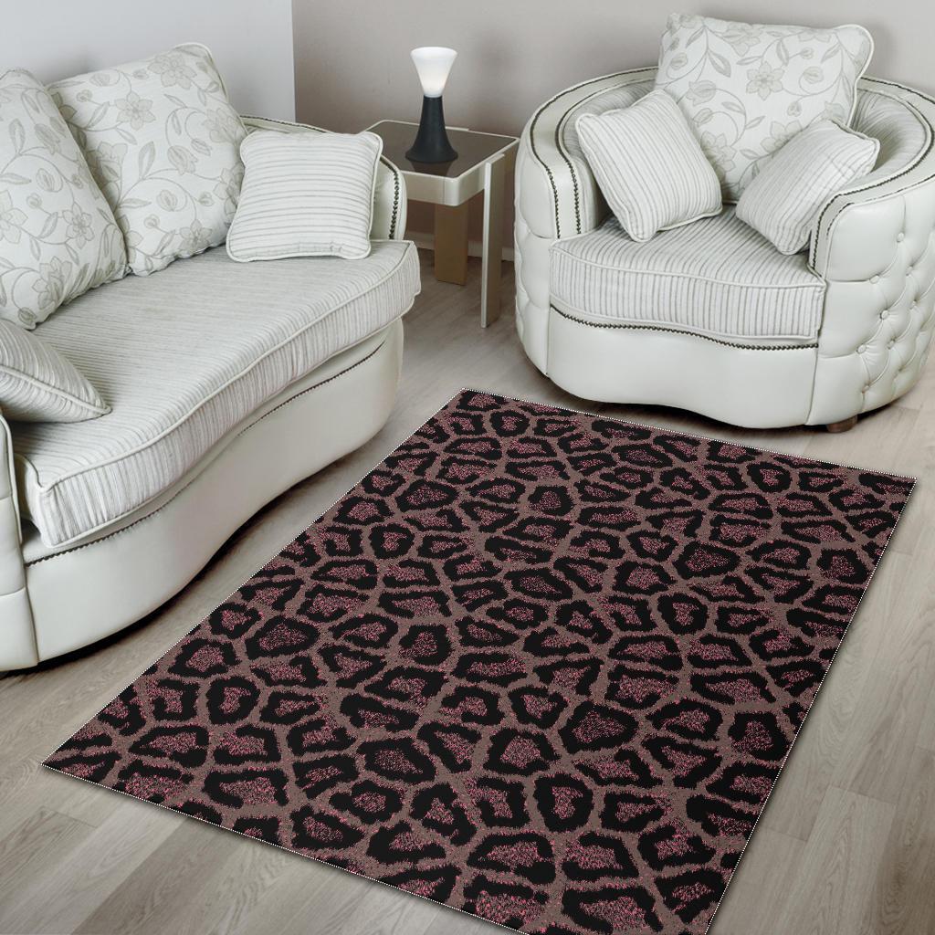 Brown Cheetah Leopard Pattern Print Floor Mat-grizzshop