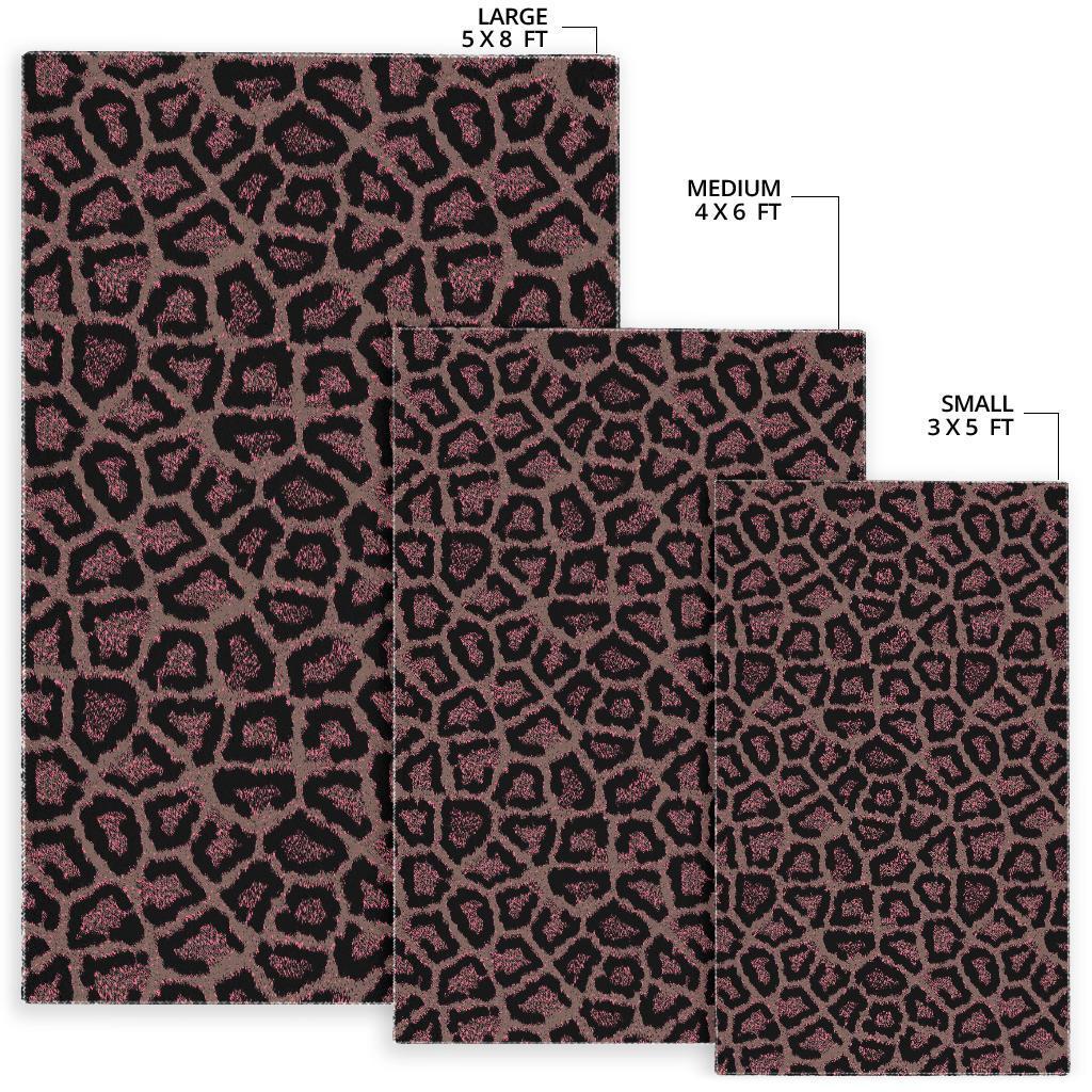 Brown Cheetah Leopard Pattern Print Floor Mat-grizzshop