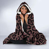 Brown Cheetah Leopard Pattern Print Hooded Blanket-grizzshop