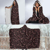 Brown Cheetah Leopard Pattern Print Hooded Blanket-grizzshop