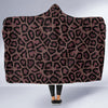 Brown Cheetah Leopard Pattern Print Hooded Blanket-grizzshop