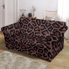 Brown Cheetah Leopard Pattern Print Loveseat Cover-grizzshop