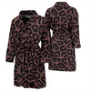 Brown Cheetah Leopard Pattern Print Men Long Robe-grizzshop