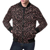 Brown Cheetah Leopard Pattern Print Men's Bomber Jacket-grizzshop